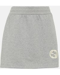 Gucci - Cotton Fleece Miniskirt - Lyst