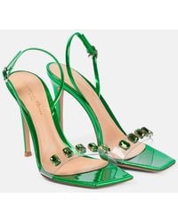 Gianvito Rossi - Ribbon Candy Leather & Vinyl Slingback Sandal - Lyst