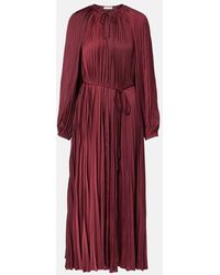 Ulla Johnson - Alexia Satin Plisse Midi Dress - Lyst