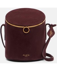 Alaïa - Sac Seau La Canette Small En Daim - Lyst