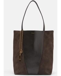 Chloé - Spin Leather And Suede Tote Bag - Lyst