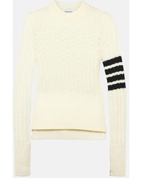 Thom Browne - Pullover 4-Bar in lana pointelle - Lyst