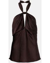 Tom Ford - Cutout Halterneck Satin Top - Lyst