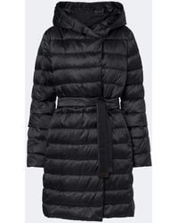 Max Mara - Belted Hooded Puffer Coat - Lyst