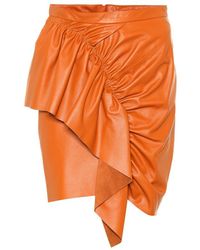 Isabel Marant Minigonna Nela in pelle - Arancione