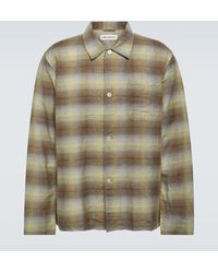 Our Legacy - Box Checked Linen And Cotton Shirt - Lyst
