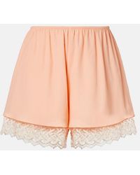 Simone Rocha - Shorts Aus Satin Mit Spitze - Lyst