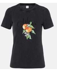 Chloé - Printed Cotton T-Shirt - Lyst
