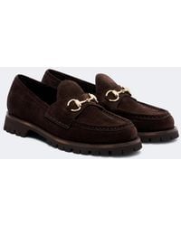Gucci - Sylke Horsebit Suede Loafers - Lyst