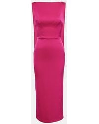 Alex Perry - Midikleid Aus Satin - Lyst