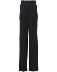 Saint Laurent - High-Rise Wool Wide-Leg Pants - Lyst