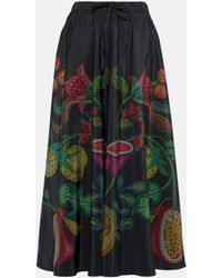 La DoubleJ - Floral Faille Midi Skirt - Lyst