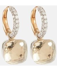 Pomellato - Nudo Classic 18kt Rose And White Gold Earrings With Topaz And Diamonds - Lyst