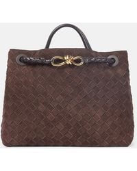 Bottega Veneta - Andiamo Medium Suede Tote Bag - Lyst