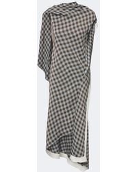 Loewe - Gingham Asymmetric Crepe Midi Dress - Lyst