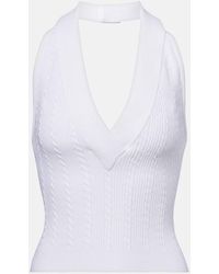 Balmain - Top Trenzado Con Cuello Halter - Lyst