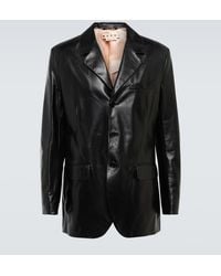 Marni - Single-breasted Leather Blazer - Lyst