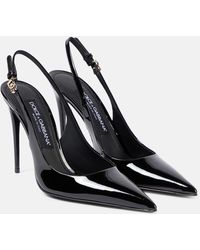 Dolce & Gabbana - Patent Leather Slingback Pumps - Lyst