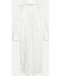 Valentino Garavani - Embroidered Cotton Midi Dress - Lyst