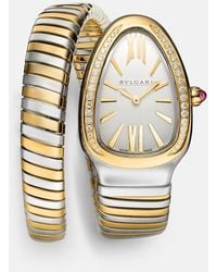 BVLGARI - Uhr Serpenti Tubogas Mit 18Kt Gelbgold, Diamanten Und Rubellit - Lyst