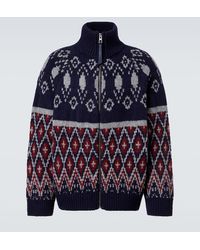 Loewe - Fair Isle Wool Cardigan - Lyst