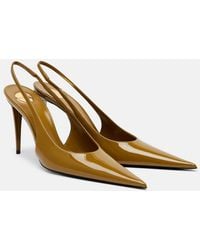 Saint Laurent - Guermantes Patent Leather Slingback Pumps - Lyst