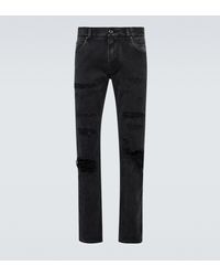 Dolce & Gabbana - Distressed Slim-fit Jeans - Lyst