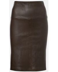 Stouls - Gin Leather Midi Skirt - Lyst