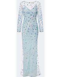 La Fuori - Zion Floral Sequined Gown - Lyst
