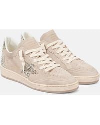 Golden Goose - Ball Star Glitter Suede Sneakers - Lyst