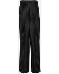 Ami Paris - High-Rise Wool Wide-Leg Pants - Lyst