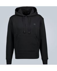 Acne Studios Ferris Face-appliqué Cotton Hooded Sweatshirt - Black