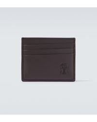 Brunello Cucinelli - Logo Debossed Leather Card Holder - Lyst