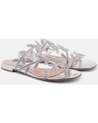 Gianvito Rossi - Verzierte Sandalen Flavia Aus Metallic-Leder - Lyst