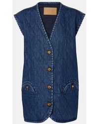 Blazé Milano - Suffolk Quilted Denim Vest - Lyst