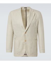 Rubinacci - Herringbone Wool, Silk, And Linen Blazer - Lyst