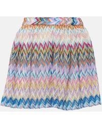 Missoni - Zig Zag Metallic Knit Shorts - Lyst