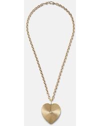 Marie Lichtenberg - Heart Jumbo 18Kt Pendant Necklace With Diamond - Lyst