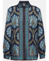 Etro - Printed Silk Twill Shirt - Lyst