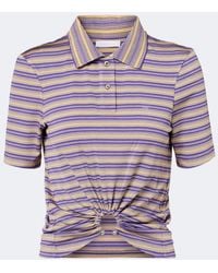 Rabanne - Top De Crepe A Rayas Fruncido - Lyst