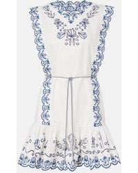 ALÉMAIS - Leela Embroidered Cotton Minidress - Lyst
