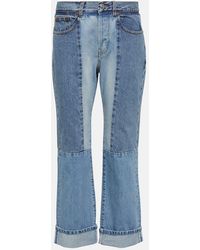 Victoria Beckham - Jeans rectos de tiro alto con paneles - Lyst