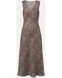Asceno - Provence Polka-Dot Silk Twill Slip Dress - Lyst