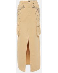 Self-Portrait - Gonna Lunga Cargo Di Jeans - Lyst