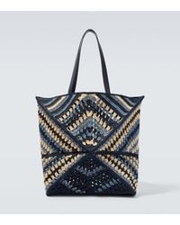Loewe - Paula's Ibiza Puzzle Fold Xl Raffia Tote Bag - Lyst