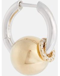 Rainbow K - Einzelner Ohrring Piercing aus 14kt Weiss- und Gelbgold mit Diamanten - Lyst