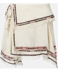 Isabel Marant - Feriel Embroidered Fringed Silk Wrap Skirt - Lyst