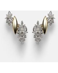 YEPREM - Pendientes Golden Strada De Oro Amarillo Y Blanco De 18 Ct Con Diamantes - Lyst