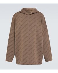 Balenciaga - Felpa in misto lana e seta con logo - Lyst