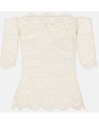 Rabanne - Off-Shoulder Lace Top - Lyst